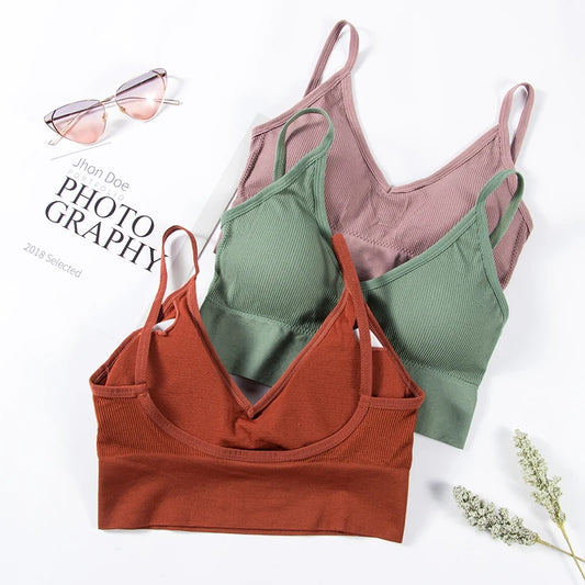 Women Seamless Bras Tank Top Push Up Bra Wireless Sexy Underwear Breathable Yoga Bra For Women Tank Crop Top Brassiere